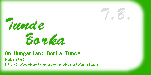 tunde borka business card